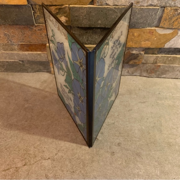 Vtg Yorkcraft Seriglass 2 Panels - I Asked God For All Things Stained Glass - Picture 4 of 7